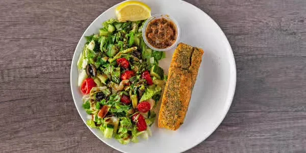 Grilled salmon at Jackson Heights Fish & Chips, Winnipeg